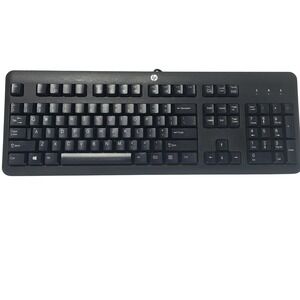 HP KU 1156 Wired USB Keyboard Black Full Size Standard‎ Layout "Tested"